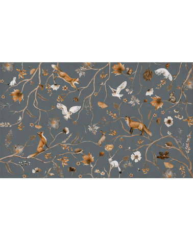 Papier peint enfant Playful Forest - Blue