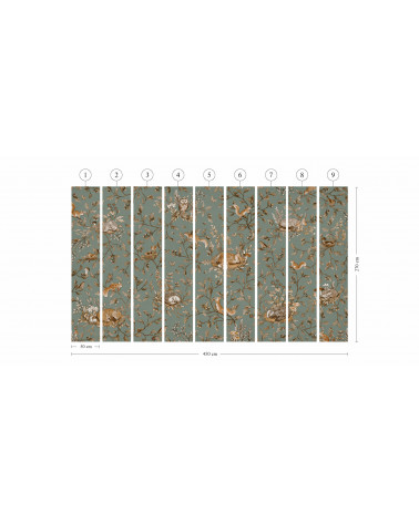 Papier peint enfant Playful Woods - Vintage Green