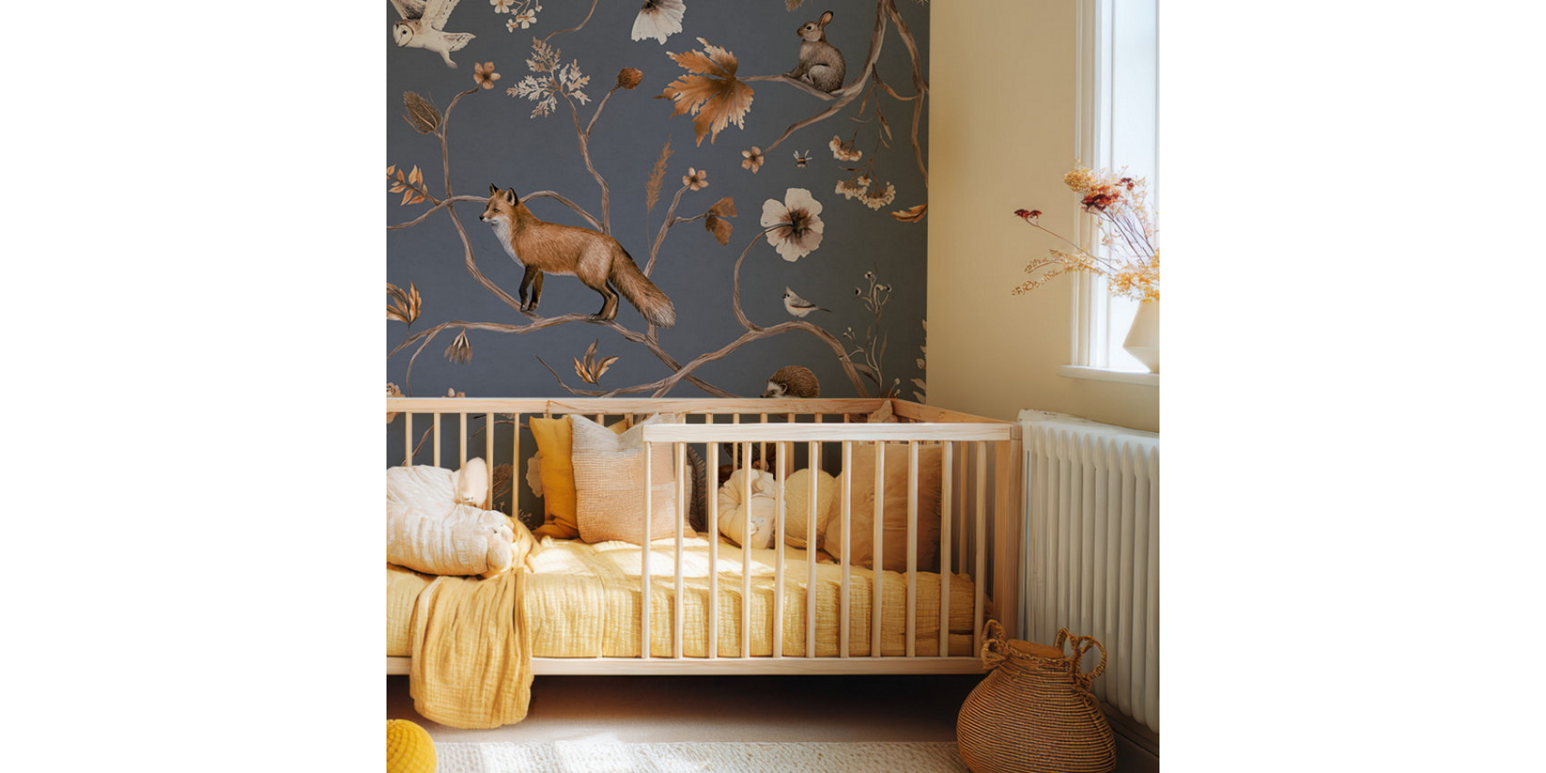 Papier peint enfant Playful Forest - Blue