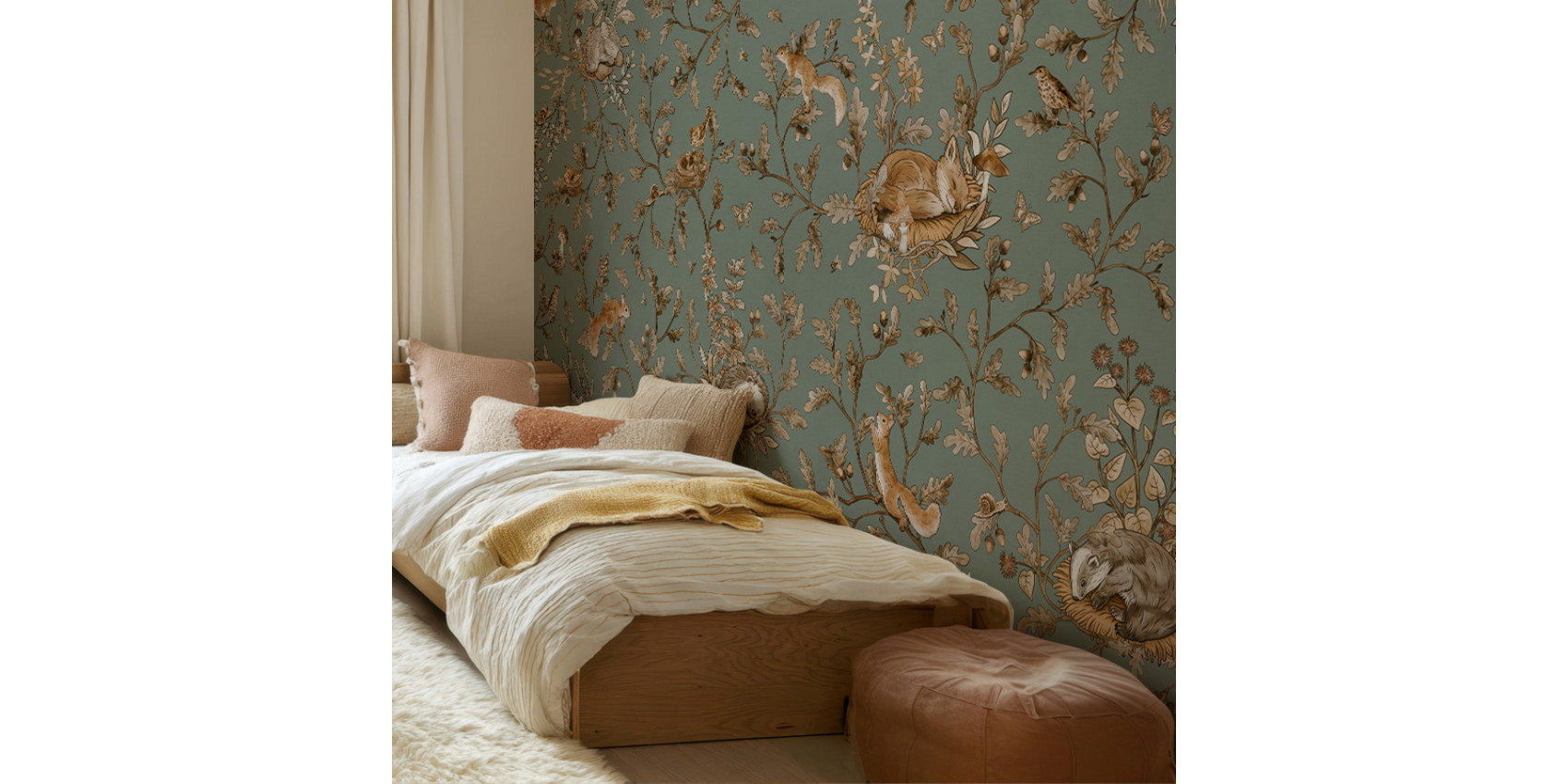 Papier peint enfant Playful Woods - Vintage Green