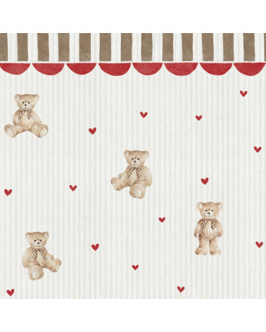 Papier peint enfant - Oursons et Ornement Vintage
