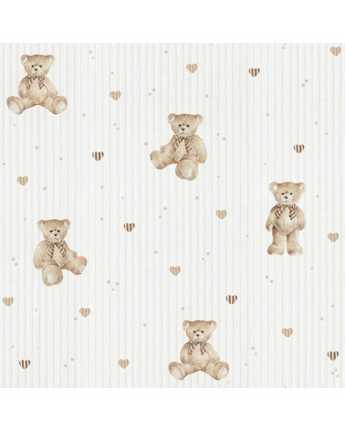 Papier peint enfant  – Oursons Tendres Beige et Brun Dekornik