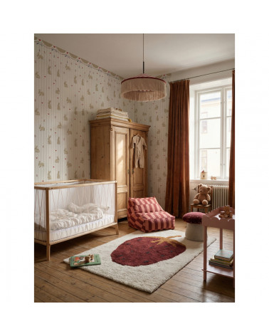 Papier Peint Enfant – Lapins, Petits Cœurs et Ornement Vintage Dekornik