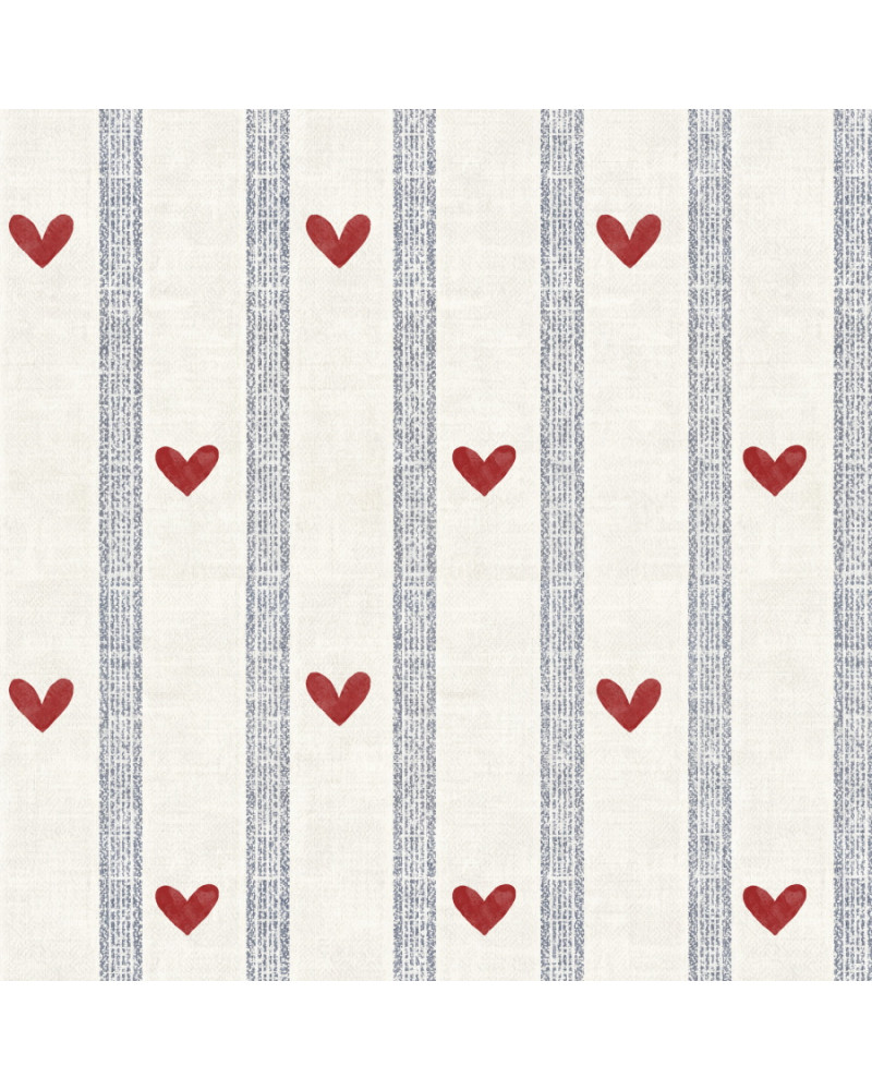 Papier Peint Enfant – Cœurs et Rayures Dekornik
