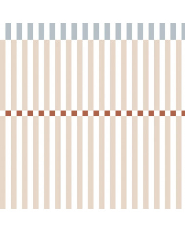Papier Peint Enfant Nostalgie – Rayures Beige et Bleu