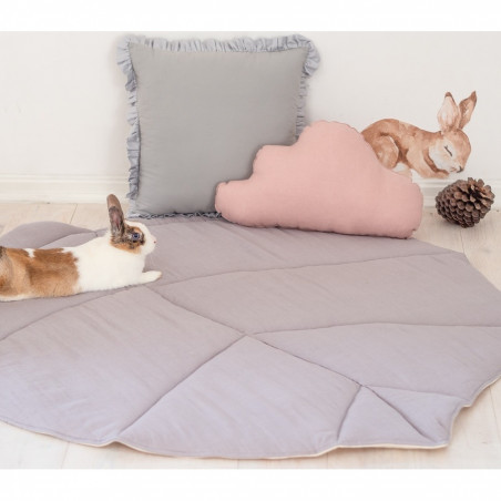 Tapis de jeu en forme de feuille gris