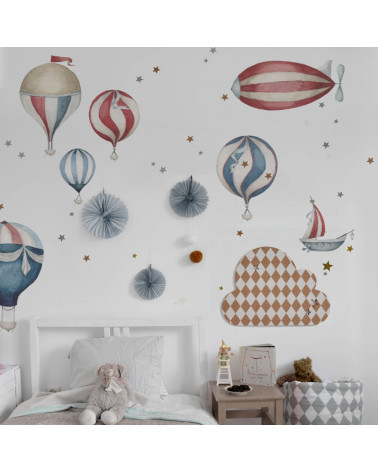 Sticker Enfant Montgolfieres