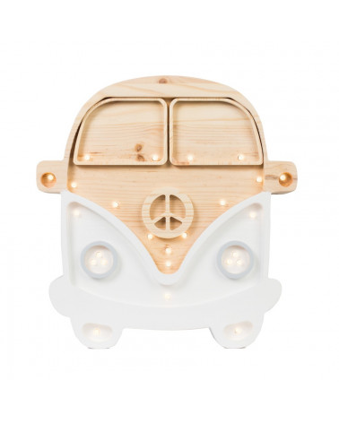 lampe veilleuse en bois combi van blanc